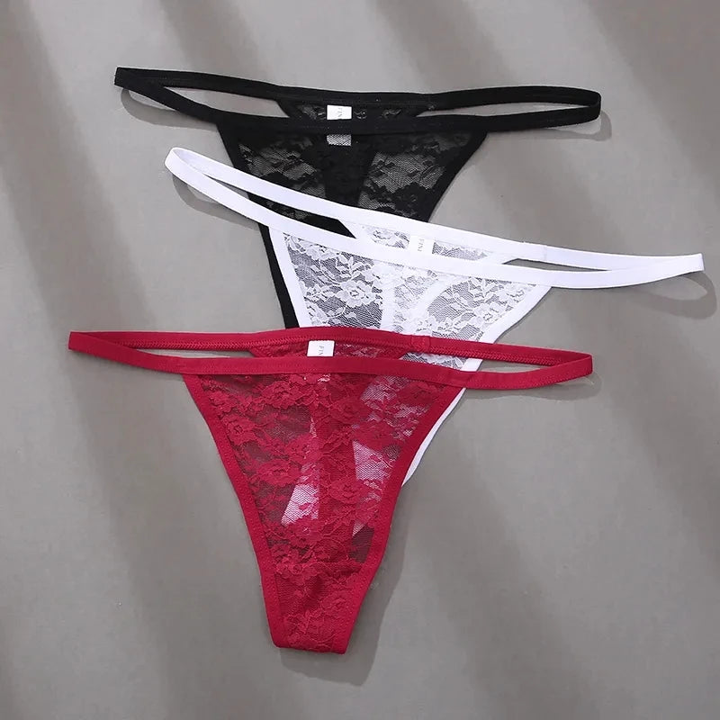 4 PCS Set Sexy G String, Lace Thongs, Hollow Out, Low Waist Underpants