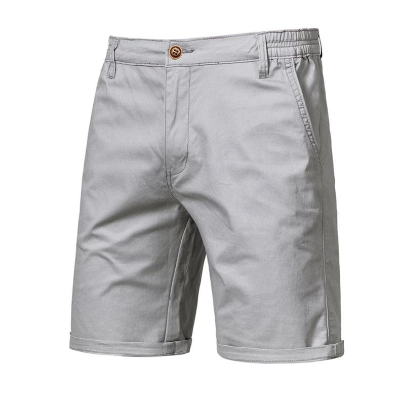 Summer 100% Cotton Solid Shorts Men 
High Quality Casual Business & Social with Elastic Waist Men Shorts