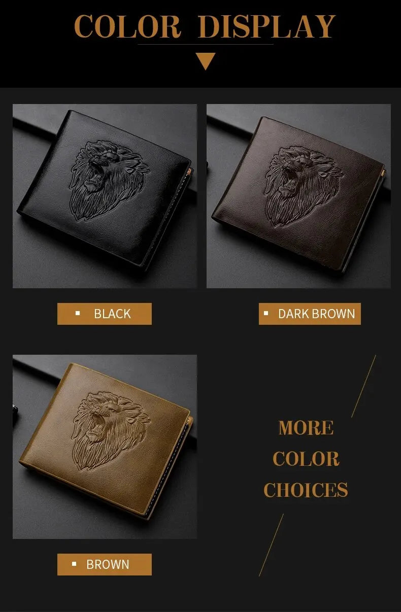 Wallet for Men's Personalized Three-Fold 3D Embossed
Multi-Card Credit Holder Zipper Coin Short Wallet for Men