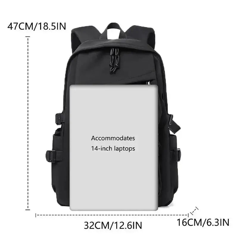 One 15 Inch Polyester Waterproof Solid Color Simple Men Backpack