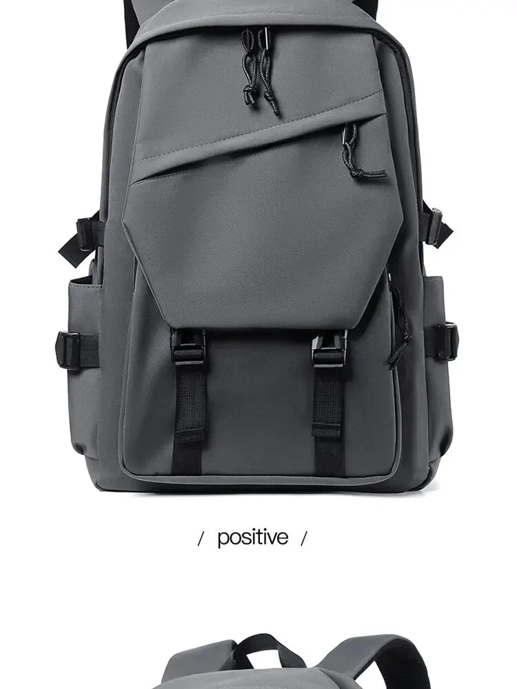 One 15 Inch Polyester Waterproof Solid Color Simple Men Backpack