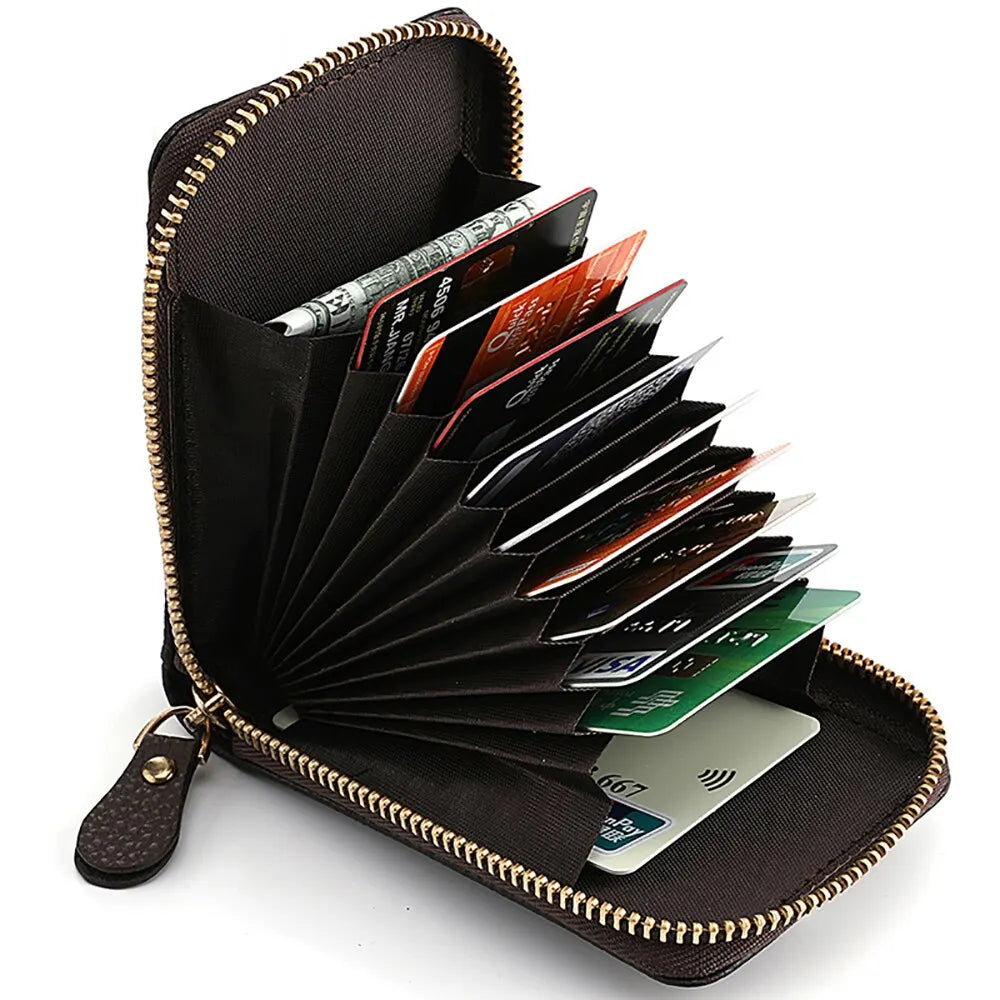 Pu Leather Zipper Short Mini Wallet
 Id Bank Card Holder, Women Purse