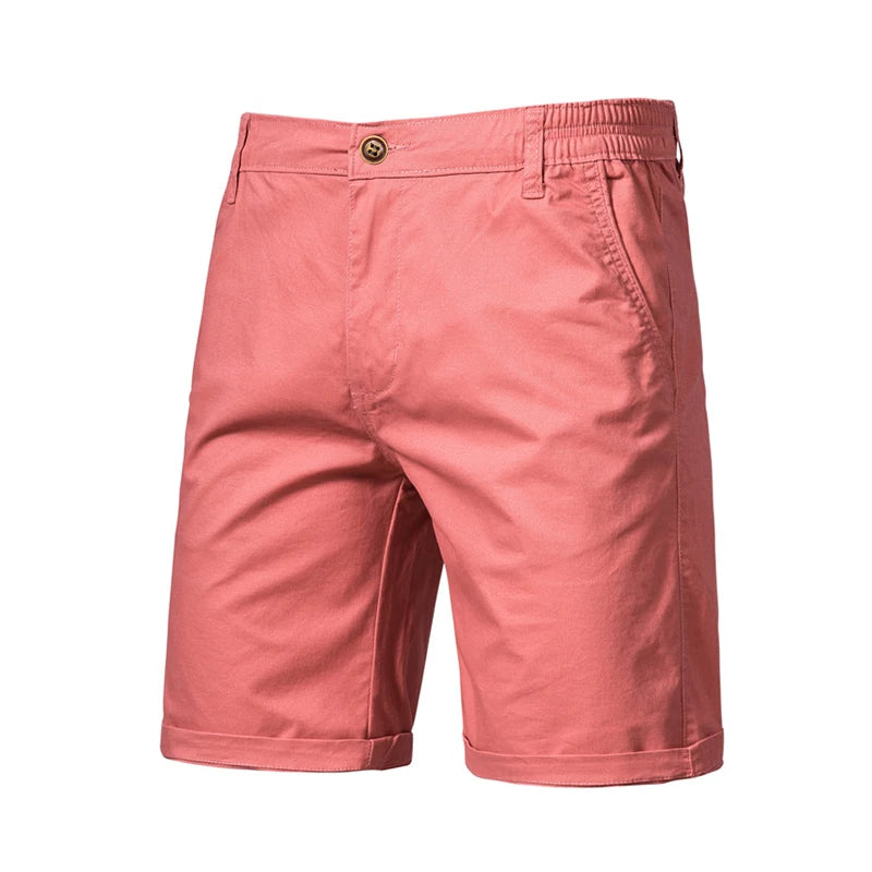 Summer 100% Cotton Solid Shorts Men 
High Quality Casual Business & Social with Elastic Waist Men Shorts