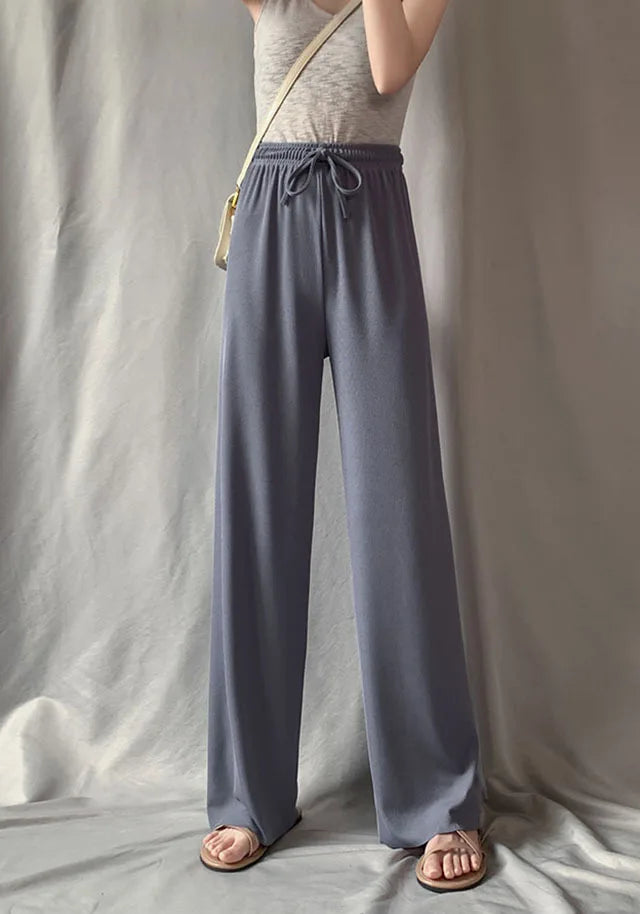 Summer Ice Silk Wide Leg Pants