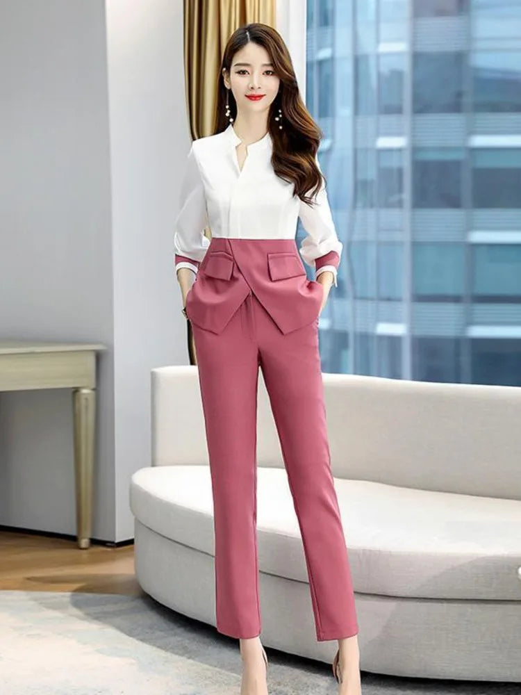 2-piece Set Women's Fashion, Professional Elegant Business Casual Single Breasted Blazer