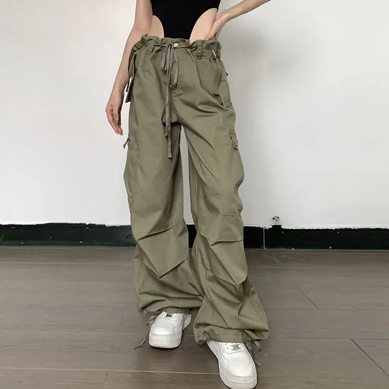 Low Waist Cargo Parachute Pants