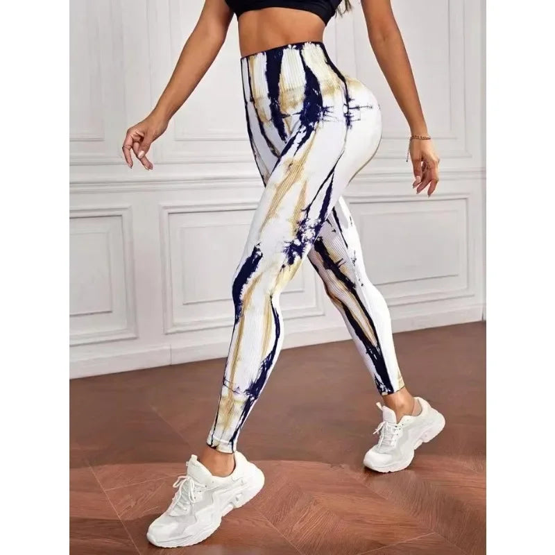 Seamless Tie Dyed Lightning Leggings